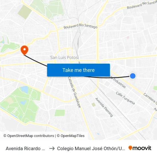 Avenida Ricardo Basilio Anaya, 1502a to Colegio Manuel José Othón / Universidad Del Centro De México map