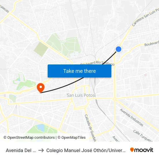 Avenida Del Valle, 4316 to Colegio Manuel José Othón / Universidad Del Centro De México map