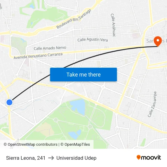 Sierra Leona, 241 to Universidad Udep map