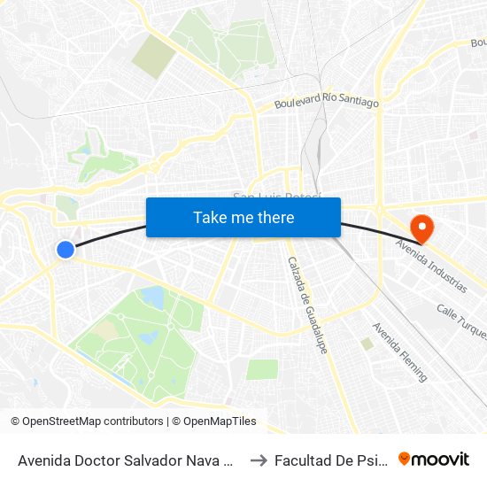 Avenida Doctor Salvador Nava Martínez, 118 to Facultad De Psicologia map