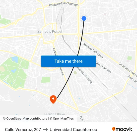 Calle Veracruz, 207 to Universidad Cuauhtemoc map