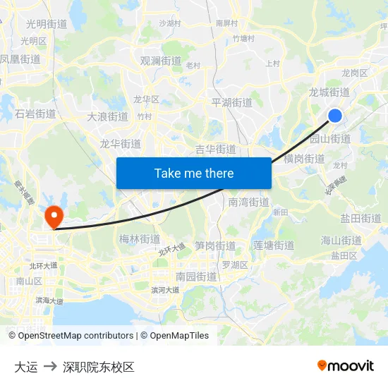 大运 to 深职院东校区 map