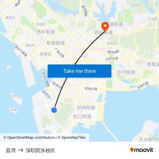 荔湾 to 深职院东校区 map