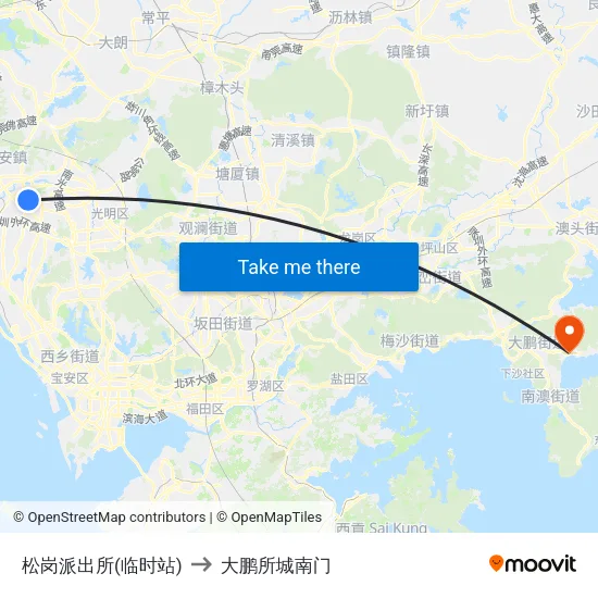 松岗派出所(临时站) to 大鹏所城南门 map