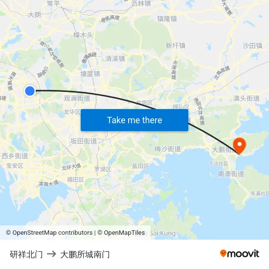 研祥北门 to 大鹏所城南门 map