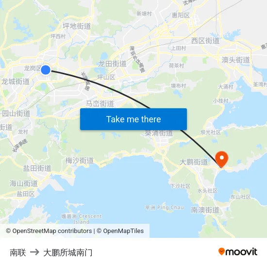 南联 to 大鹏所城南门 map
