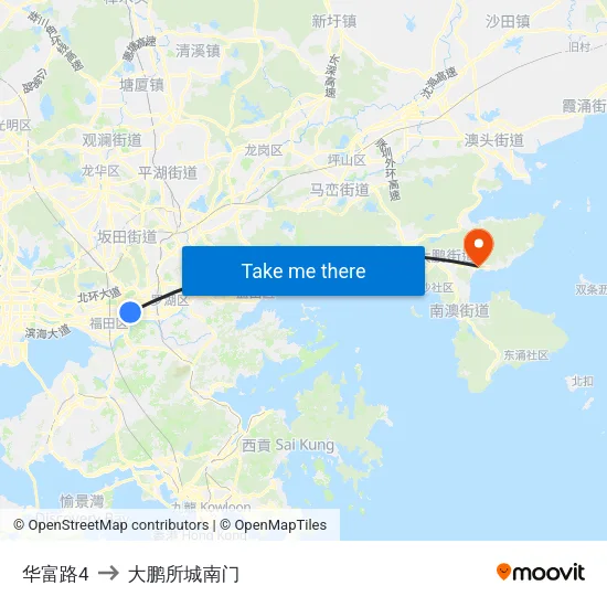 华富路4 to 大鹏所城南门 map