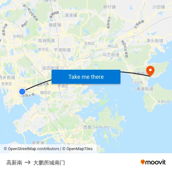 高新南 to 大鹏所城南门 map
