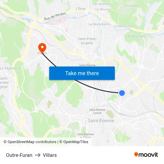 Outre-Furan to Villars map
