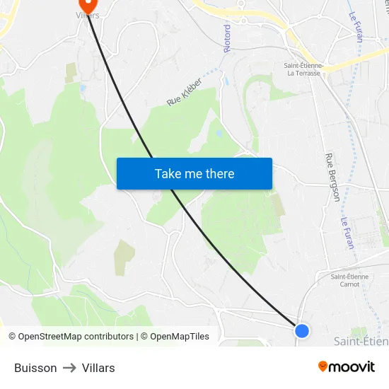 Buisson to Villars map