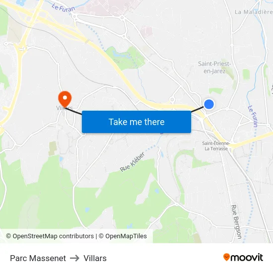 Parc Massenet to Villars map