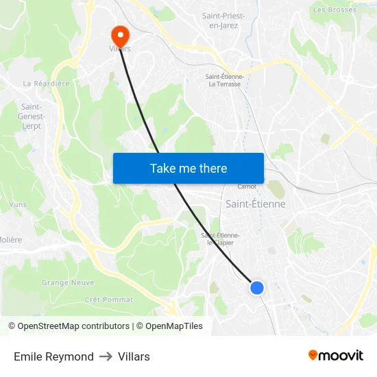 Emile Reymond to Villars map