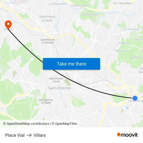 Place Vial to Villars map
