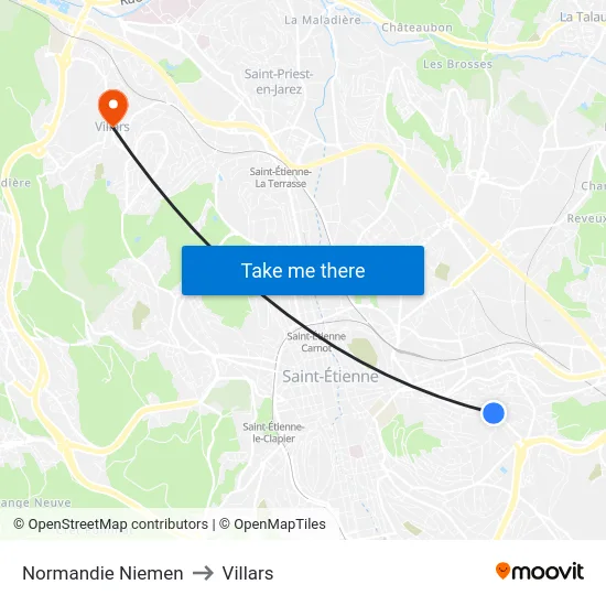 Normandie Niemen to Villars map