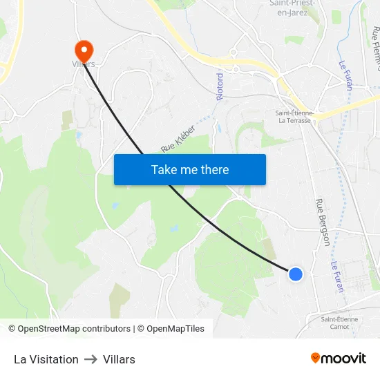 La Visitation to Villars map