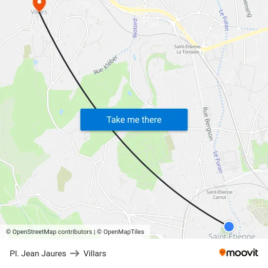 Pl. Jean Jaures to Villars map