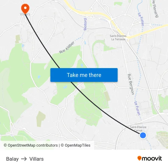 Balay to Villars map