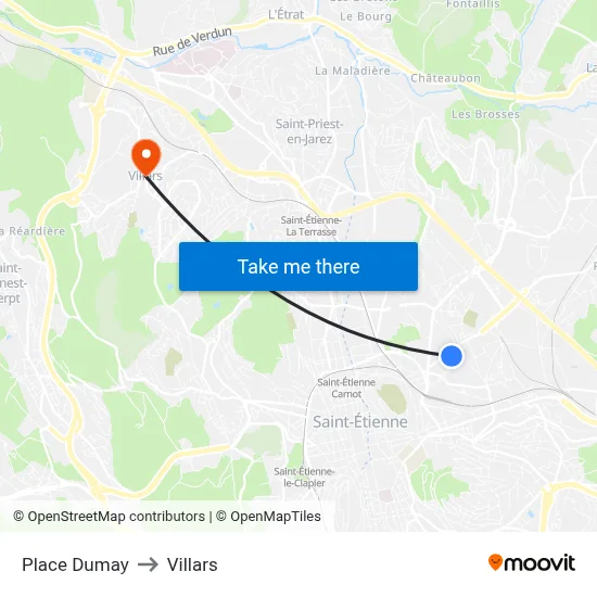 Place Dumay to Villars map