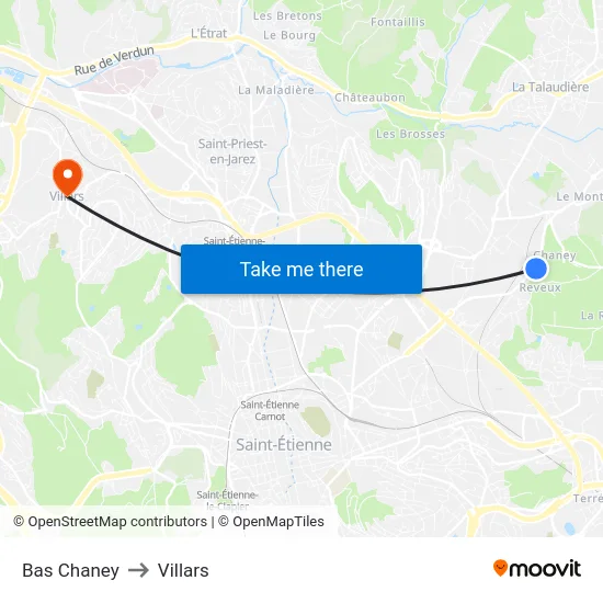 Bas Chaney to Villars map