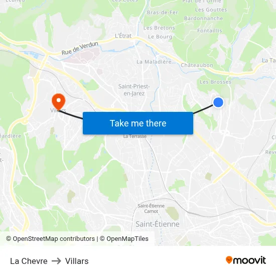 La Chevre to Villars map