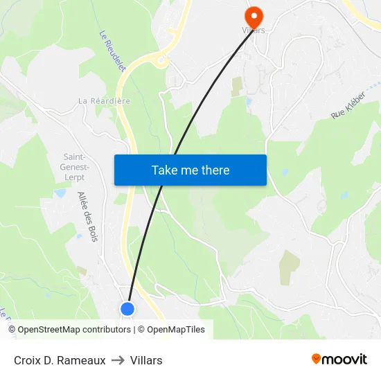 Croix D. Rameaux to Villars map