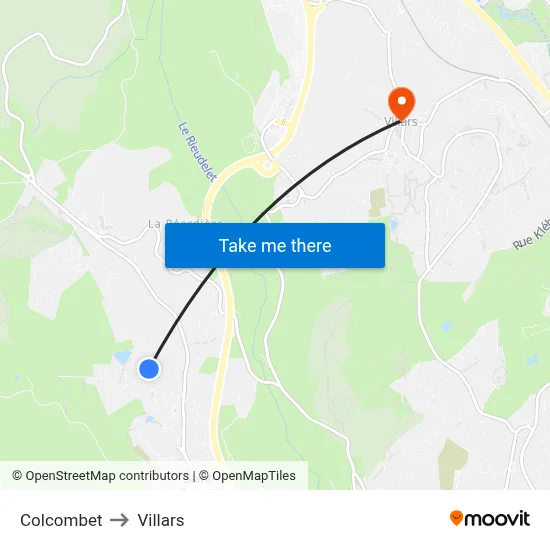Colcombet to Villars map