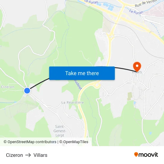 Cizeron to Villars map
