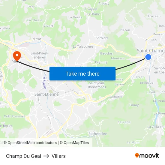 Champ Du Geai to Villars map