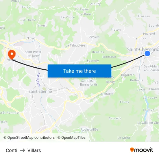 Conti to Villars map