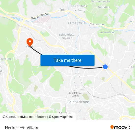 Necker to Villars map