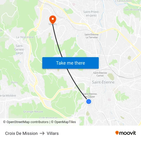 Croix De Mission to Villars map