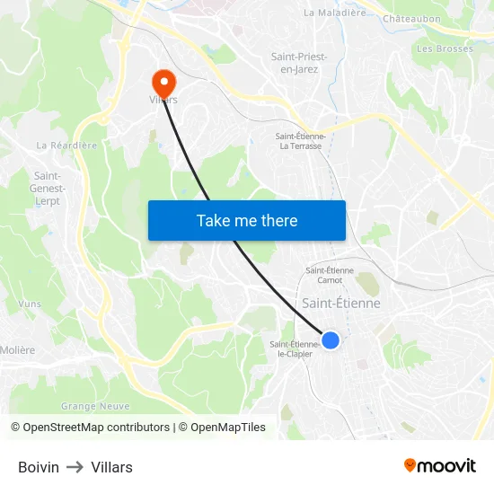 Boivin to Villars map