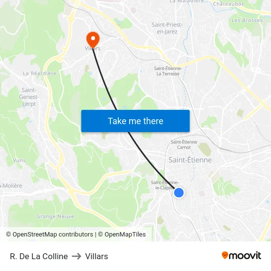 R. De La Colline to Villars map
