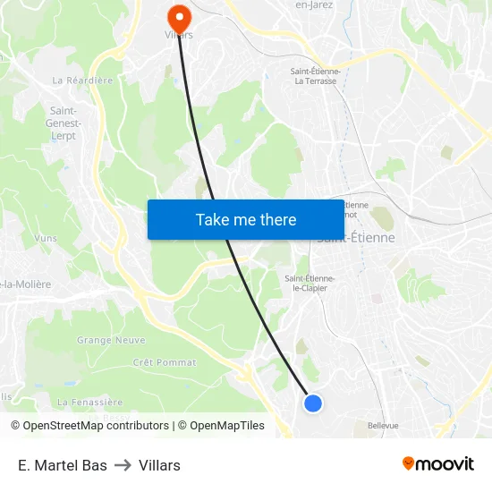 E. Martel Bas to Villars map
