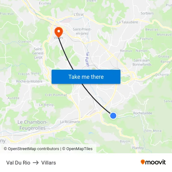 Val Du Rio to Villars map