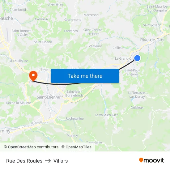 Rue Des Roules to Villars map