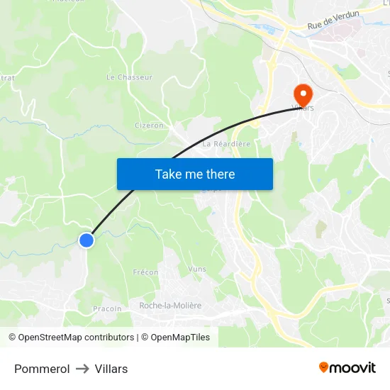 Pommerol to Villars map