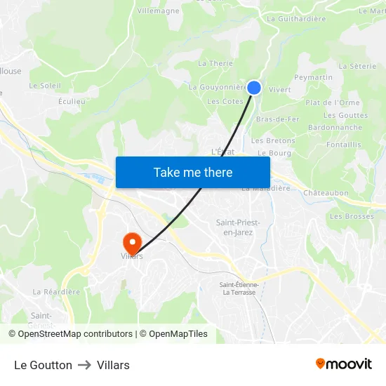 Le Goutton to Villars map