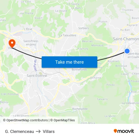 G. Clemenceau to Villars map