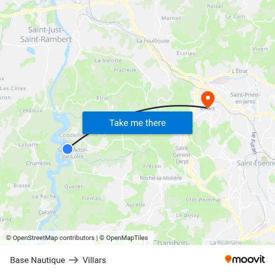 Base Nautique to Villars map
