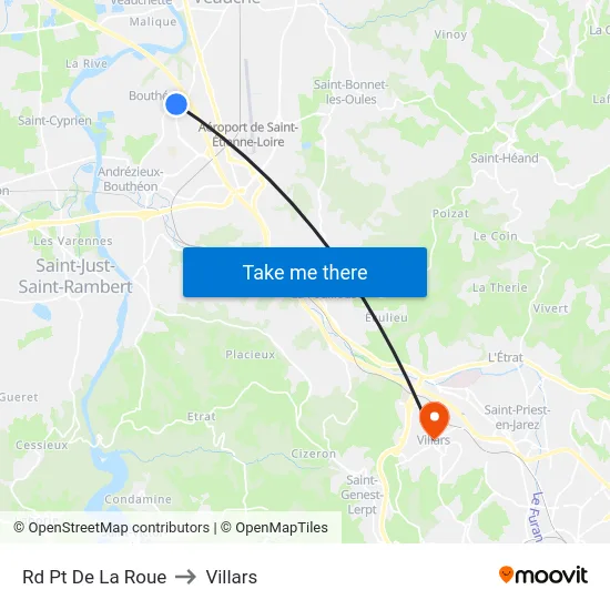 Rd Pt De La Roue to Villars map