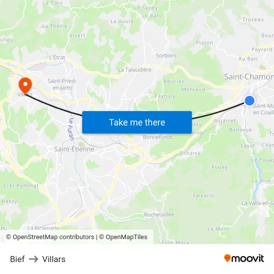 Bief to Villars map