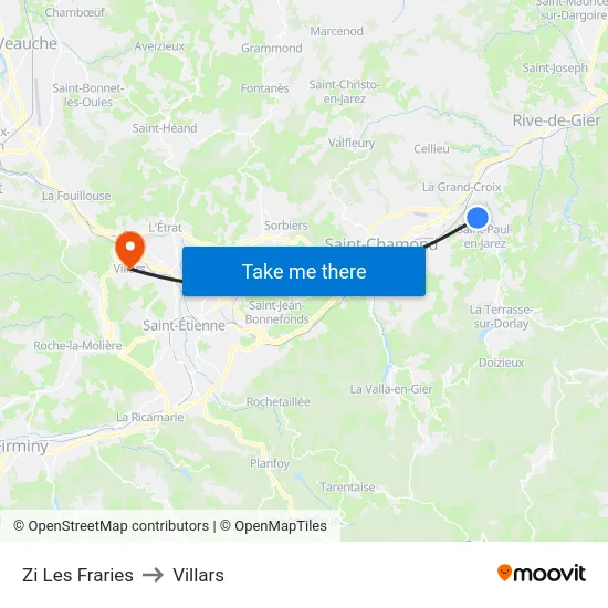 Zi Les Fraries to Villars map