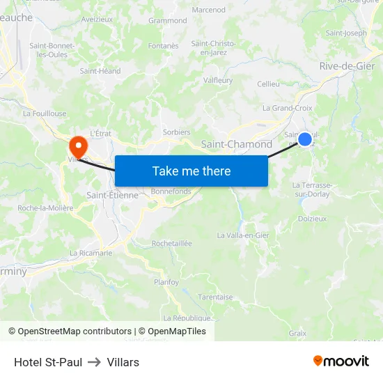 Hotel St-Paul to Villars map