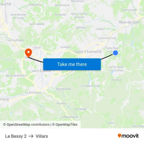 Le Bessy 2 to Villars map