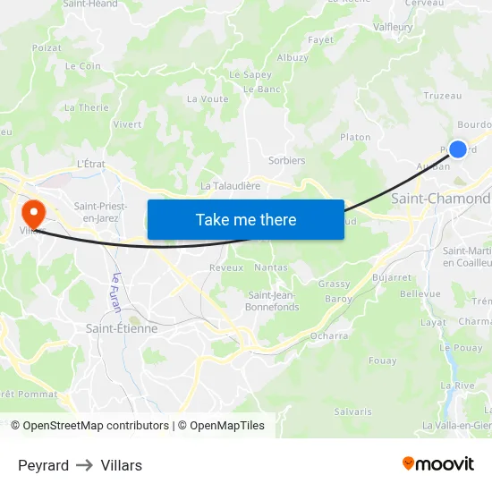 Peyrard to Villars map