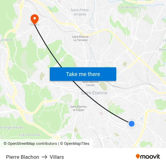 Pierre Blachon to Villars map