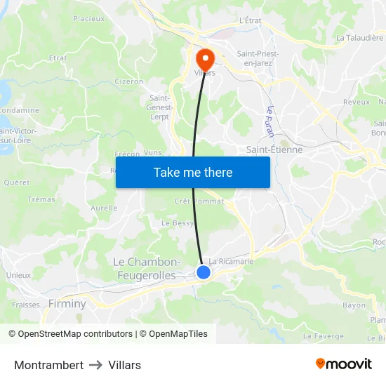 Montrambert to Villars map