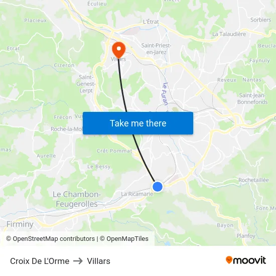 Croix De L'Orme to Villars map