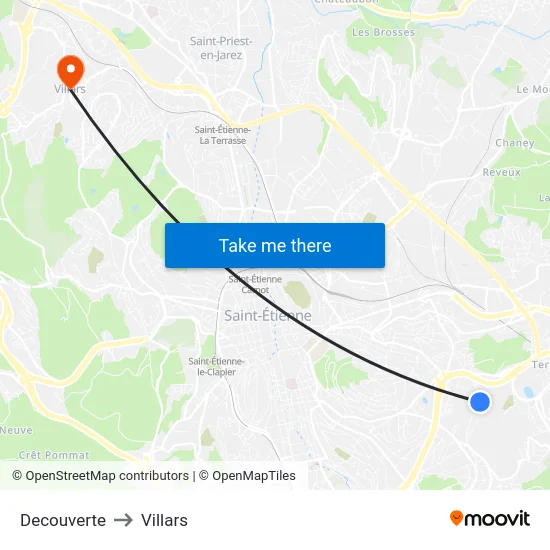 Decouverte to Villars map